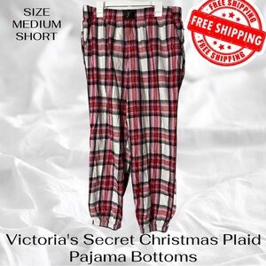 Victoria's Secret Christmas Plaid Pajama Bottoms Size Medium Short FAST SHIPPING